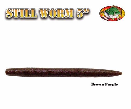 AGR Baits Still Worm 5" - Brown Purple