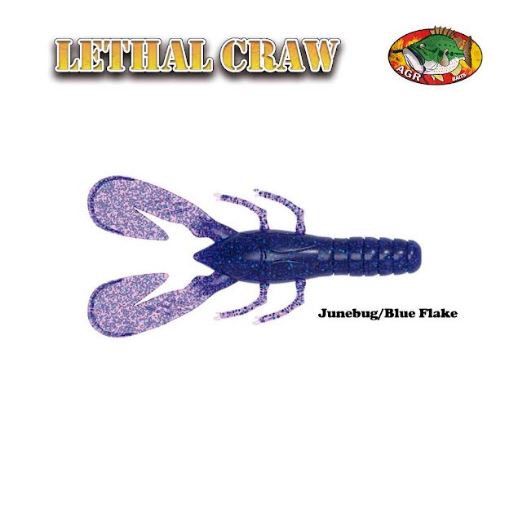 AGR Baits Lethal Craw - Junebug / Blue Flake