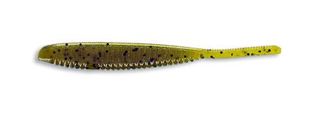 Gary Yamamoto Shad Shape Worm - 297 Green Pumpkin Black Flake 