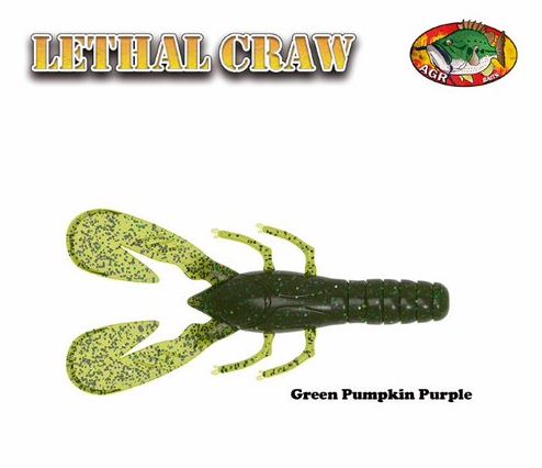 AGR Baits Lethal Craw - Green Pumpkin Purple