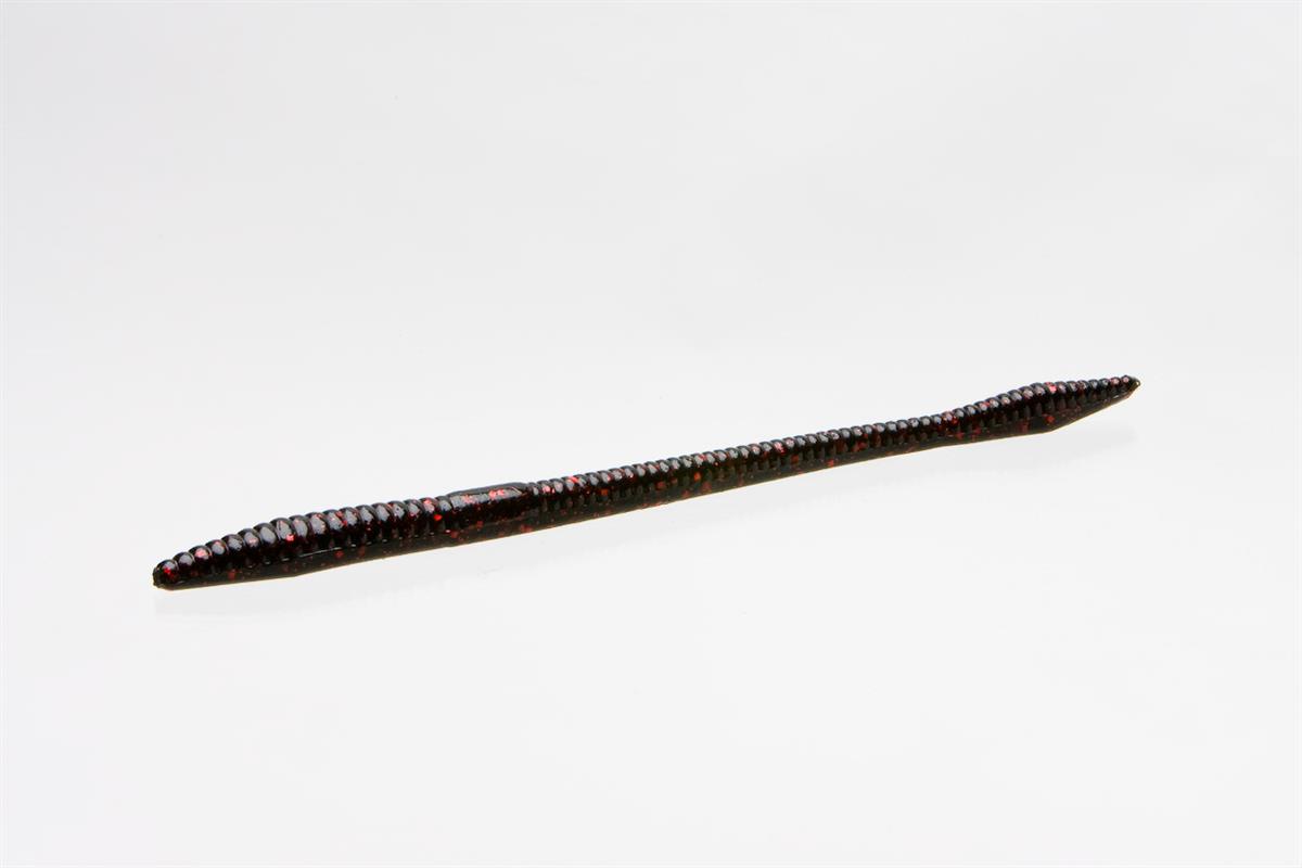 Zoom Trick Worm 006-001 Black Red Flake