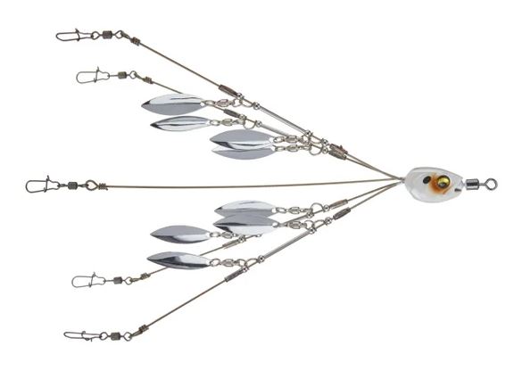 6th Sense Divine 5 Wire 8 Blade Umbrella Rig - Spanish Pearl - Grilo Pesca  - Loja de Pesca e Competição