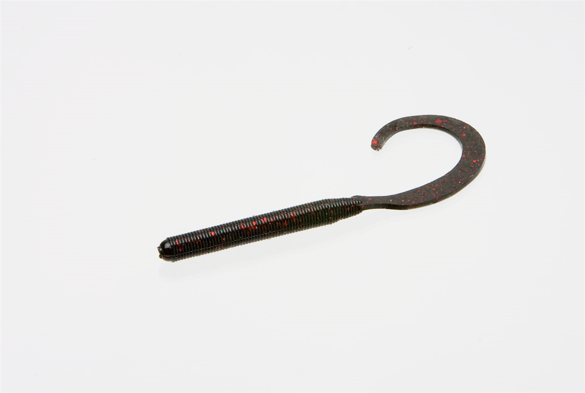 Zoom C Tail Worm 010-001 Black Red Glitter