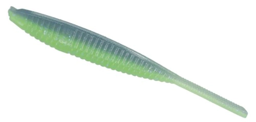 Gary Yamamoto Shad Shape Worm - 9007 Chartreuse/Electric Blue