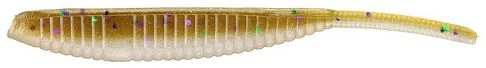 Gary Yamamoto Shad Shape Worm - 938 Light Green Pumpkin Purple Flake