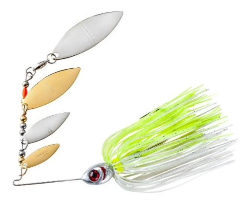 Booyah Spinnerbait Super Shad Quad Blade - 612 Silver Chartreuse