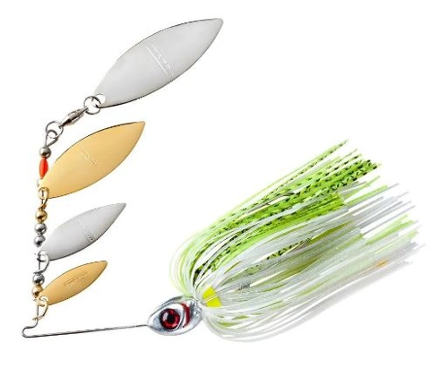 Booyah Spinnerbait Super Shad Quad Blade - 613 Chartreuse Glimmer