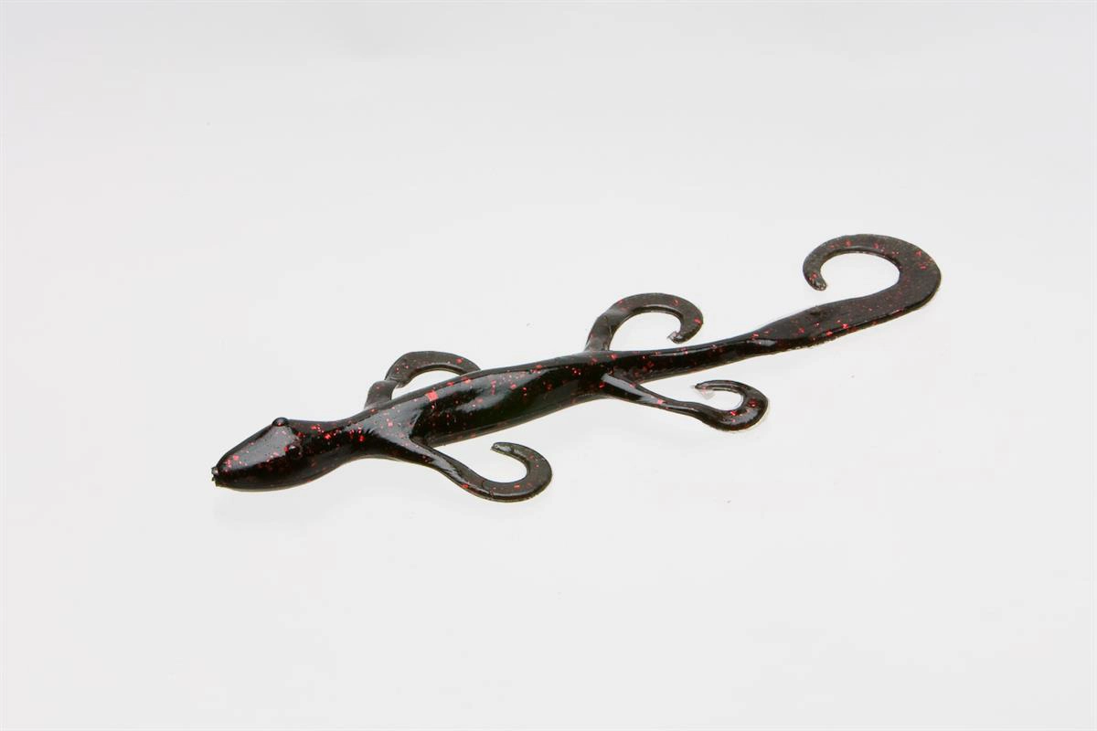 Zoom Lizard 6" 002-001 Black Red Glitter
