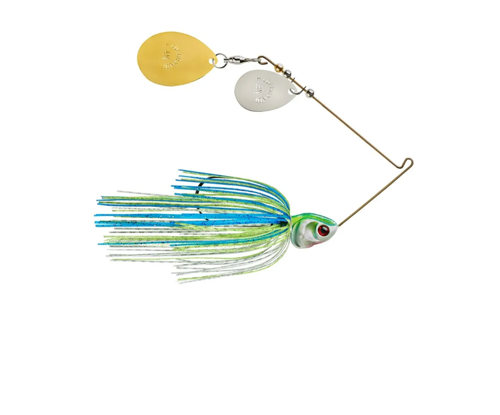 Spinnerbait Booyah Covert Double Colorado - NGC730 Wht Chart Blue - DBL Colorado Nkl/Gld