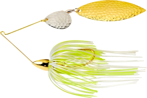 War Eagle Spinnerbait Hammered Gold Frame TW - GTH16 Hot White Chartreuse