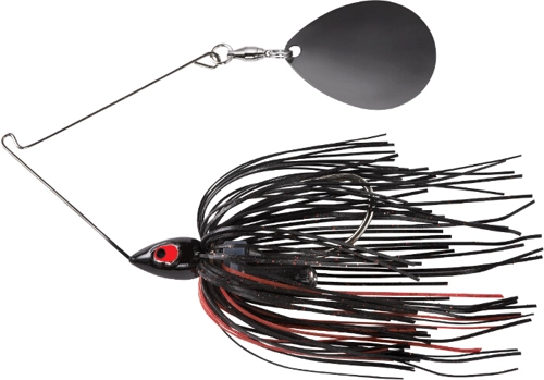 War Eagle Spinnerbait Night Time Painted Head Single Colorado - PSBN38 Black Red-Black Nickel Blade
