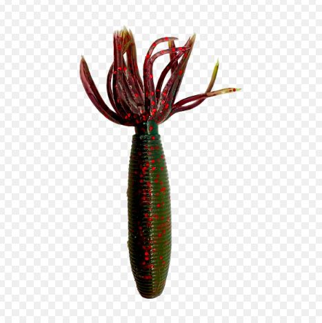 Gary Yamamoto Fat Ika - 167 Motoroil W/ LG Red