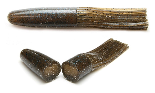 Amostra salty core tube 4.25'' Green Pumpkin Blue Flakes 207