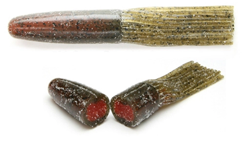 Amostra salty core tube 4.25'' Green Pumpkin Crawdad 501