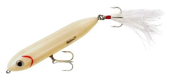 Heddon Feather Dressed Super Spook Jr. - Bone