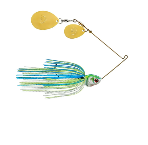 Spinnerbait Booyah Covert Double Colorado - GGC730 Wht Chart Blue - DBL Colorado Gld/Gld
