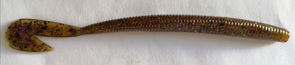 Zoom Ultravibe Speed Worm 018-249 Green Pumpkin Puple Gold