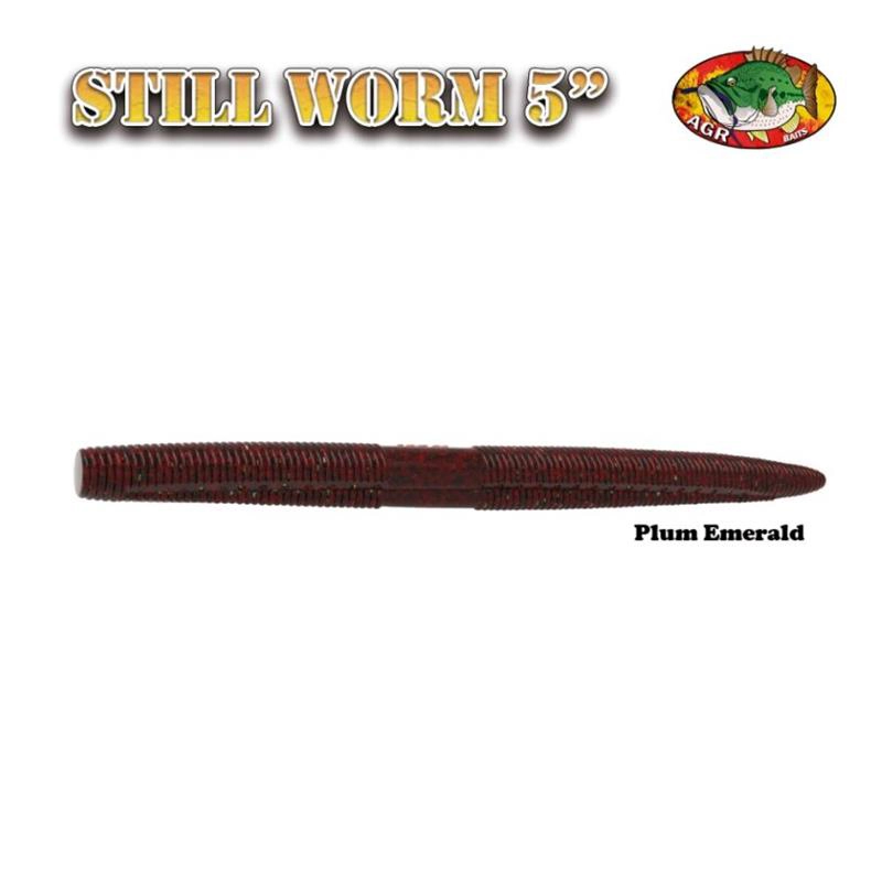 AGR Baits Still Worm - Plum Emerald