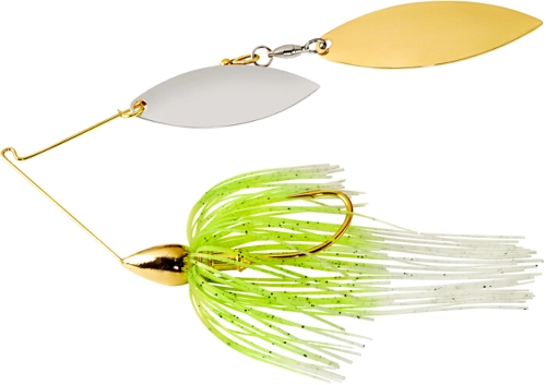 War Eagle Spinnerbait Gold Frame DW - GWR02 White Chartreuse-Silver & Gold Blade