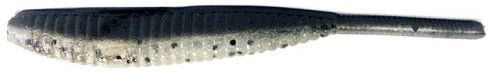 Gary Yamamoto Shad Shape Worm - 935 Black/Clear Large Black Flake