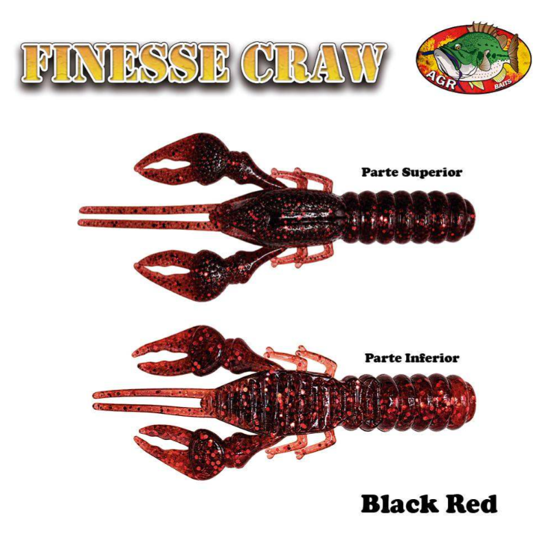 AGR Baits Finesse Craw - Black Red