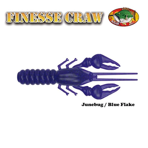AGR Baits Finesse Craw - Junebug/Blue Flake