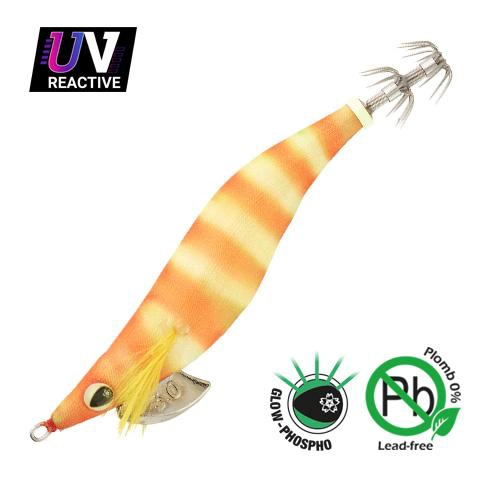 Palhaço Sakura Stingray Soft Squid Jig - Glow Orange Shrimp
