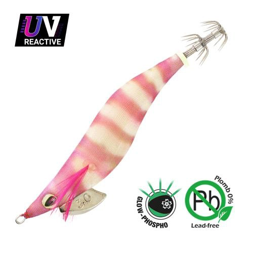 Palhaço Sakura Stingray Soft Squid Jig - Glow Pink Shrimp