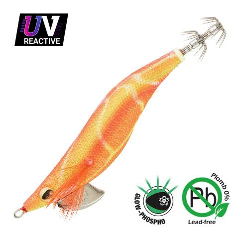 Palhaço Sakura Stingray Soft Squid Jig - Red Glow Brilliant Orange