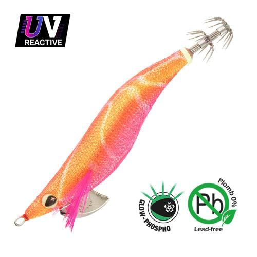 Palhaço Sakura Stingray Soft Squid Jig - Red Glow Brilliant Pink